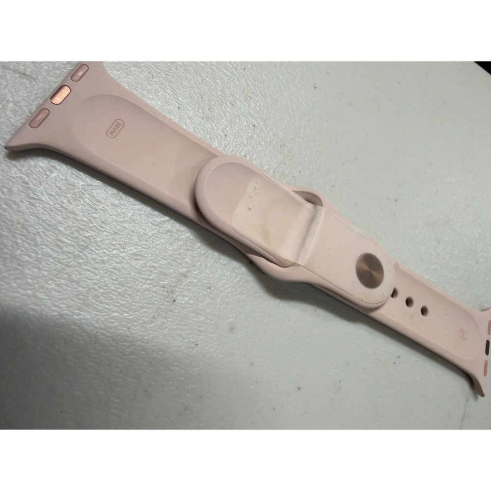 Apple Watch Sport Band 38mm Pink Sand Silicone Replacement Strap Pink NEW - Picture 2 of 4